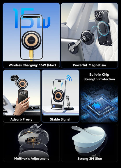 Magnetic Wireless Car Charger Holder 15W For MagSafe iPhone 15 14 13 Pro Max