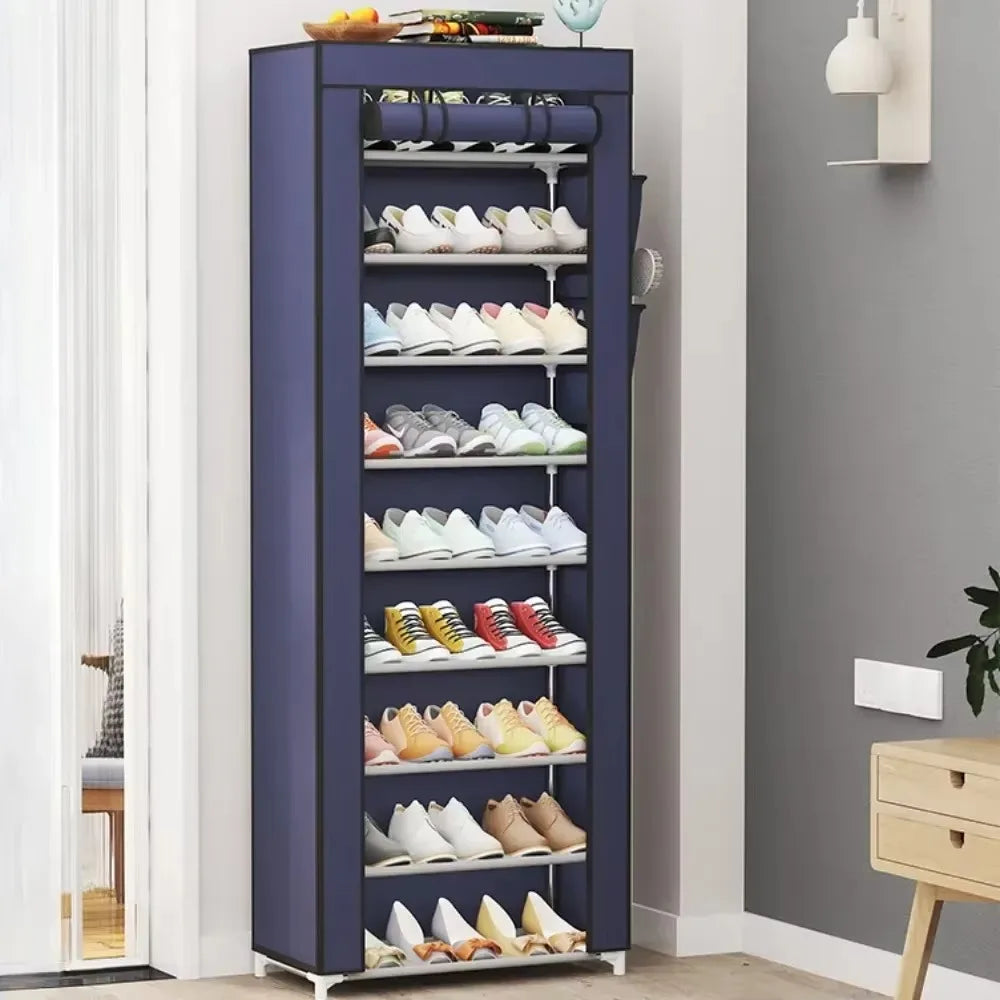 Dustproof Shoe Cabinet Economical Shoe Cabinet/simple Shoe Cabinet Entrance/space Saving Shoe Rack/storage Rack with Curtains