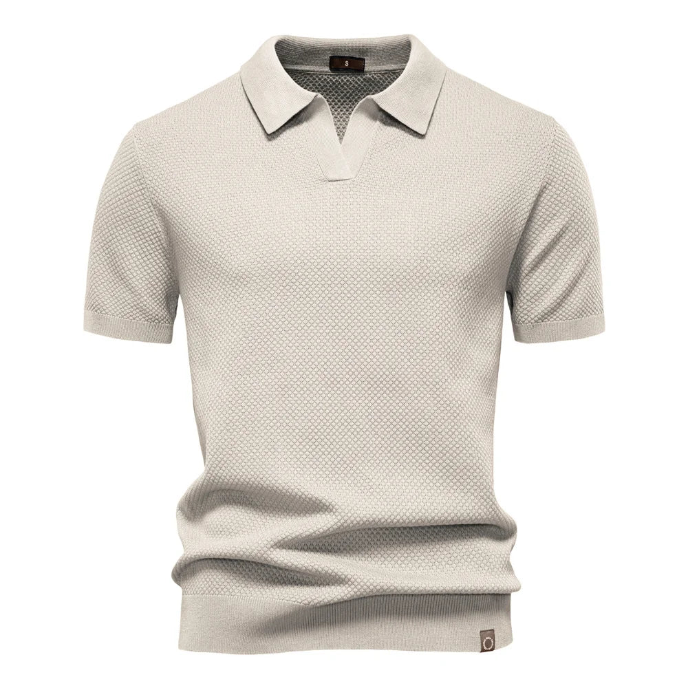 2025 New Summer Premium Solid Color Men's Golf Polo Shirt for Collared Breathable Fabric Social Casual Top Male Polo Shirts