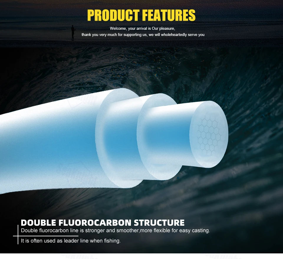 SeaKnight Brand MANSTER T2 Series 100% Fluorocarbon Fishing Line 100M, Carbon Fiber Line 3-35LB Upgrade Sinking Line Sea Fishing