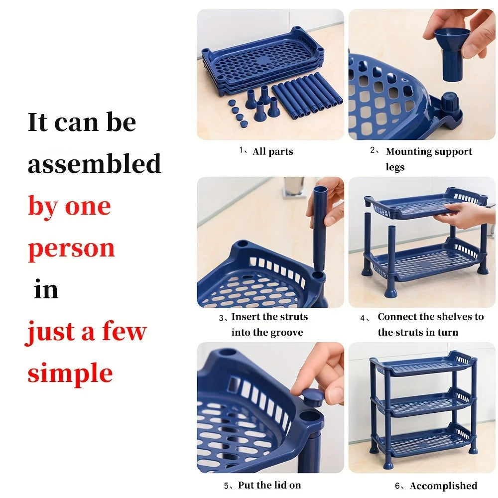 Plastic Bathroom Vanity Countertop Organizer Shelf Multi-Layered Makeup Cosmetic Toiletries Storage Tray  Accessorie Toilet Tool