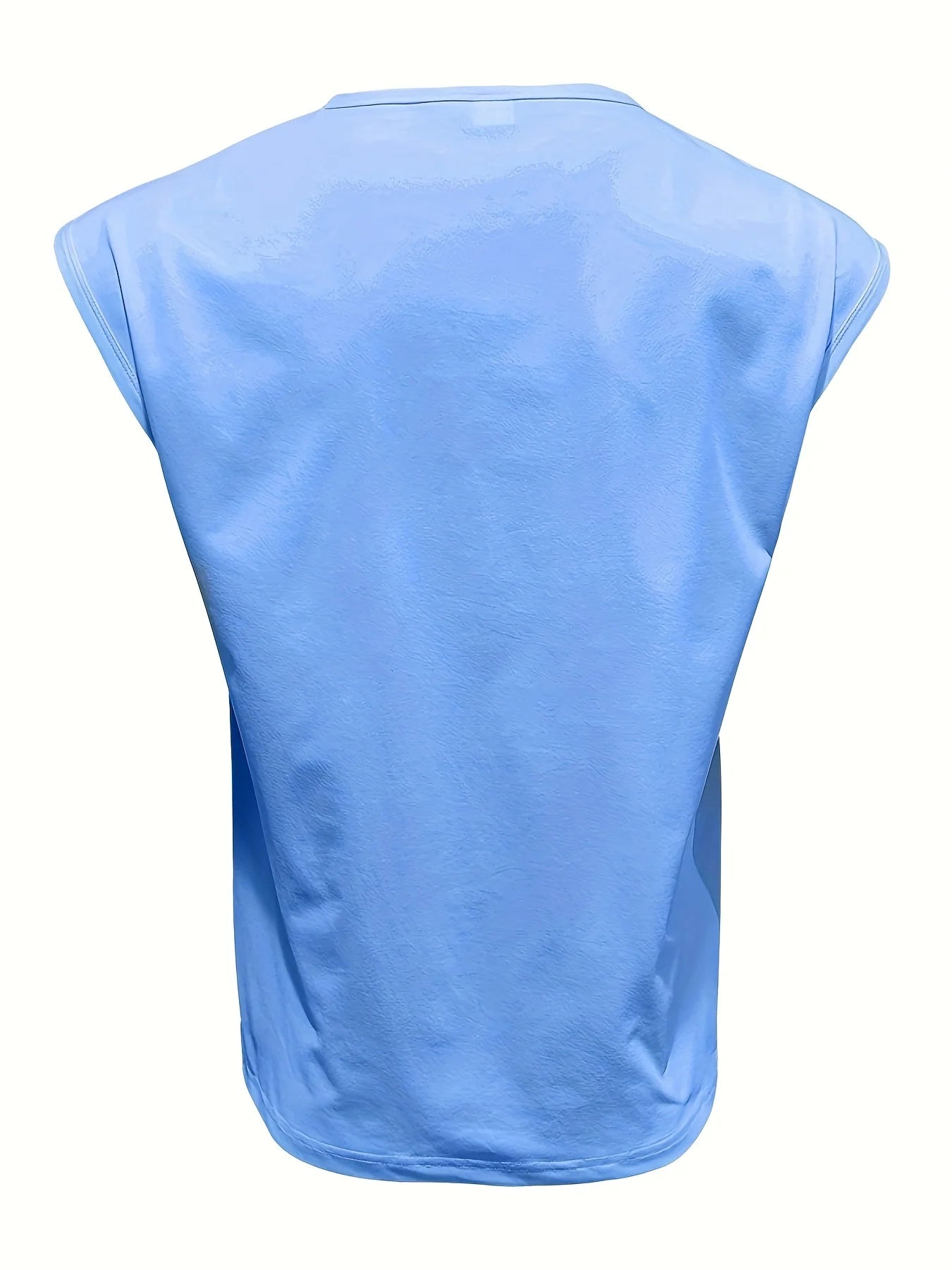 Men'S Summer Solid Color Sleeveless Tank Top Breathable Suitable for Casual Sports Versatile Style