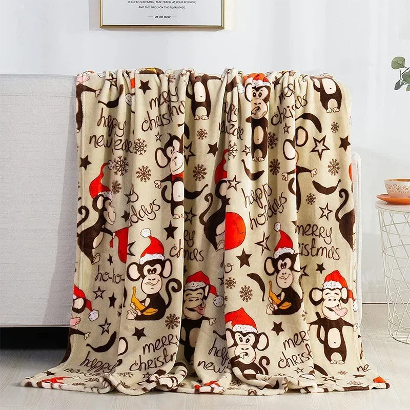 Holiday Snowflake & Gingerbread Blanket – Soft Cozy Christmas Throw