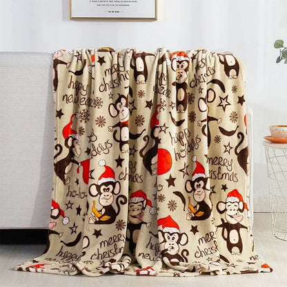Holiday Snowflake & Gingerbread Blanket – Soft Cozy Christmas Throw
