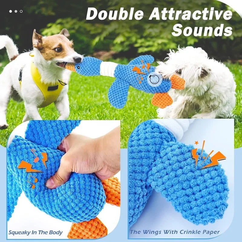 Indestructible Cat & Dog Plush Toy – Chew & Squeak Interactive Toy for Aggressive Chewers