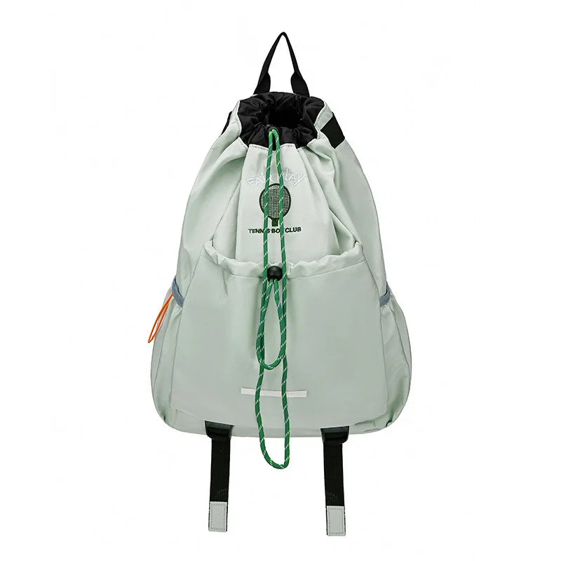 Portable Tennis Racket Bag Outdoor Sports Lightweight Drawstring Backpack for Men and Women, Hiking Bag.