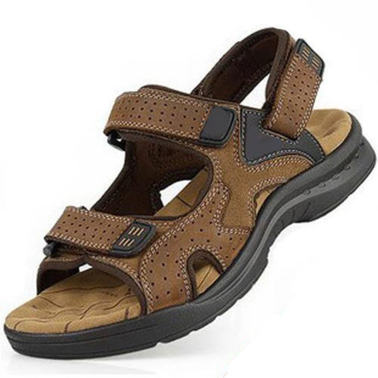 Mens Genuine Leather Sandals Lightweight Outdoor Casual