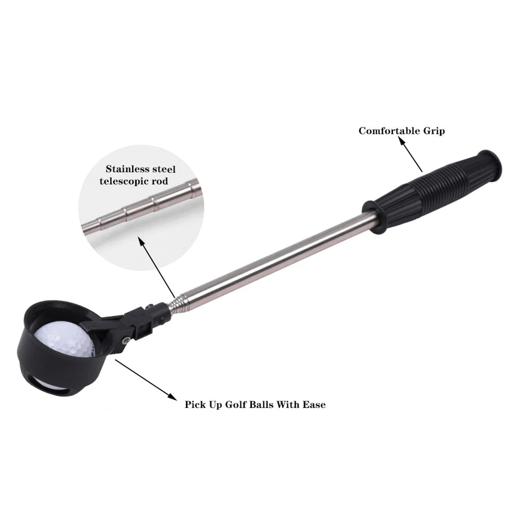 Golf ball retriever 8 section stainless steel telescopic golf ball pickup