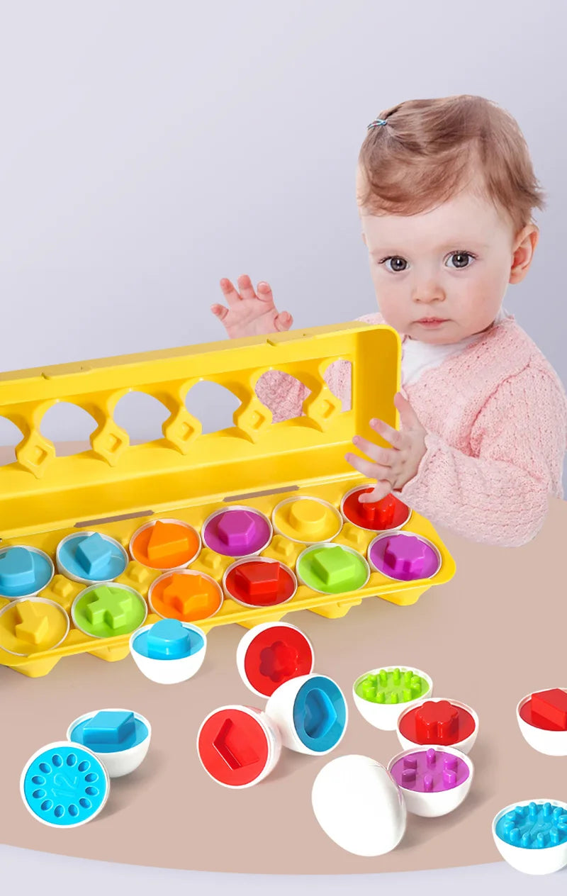 12-Piece Egg Sorting Toy Set For Sensory Learning Activity