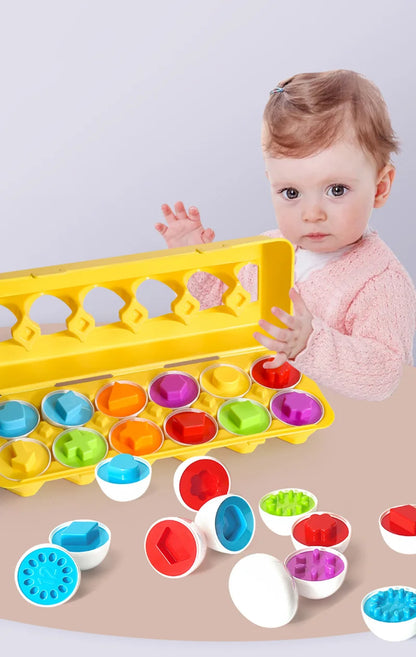 12-Piece Egg Sorting Toy Set For Sensory Learning Activity