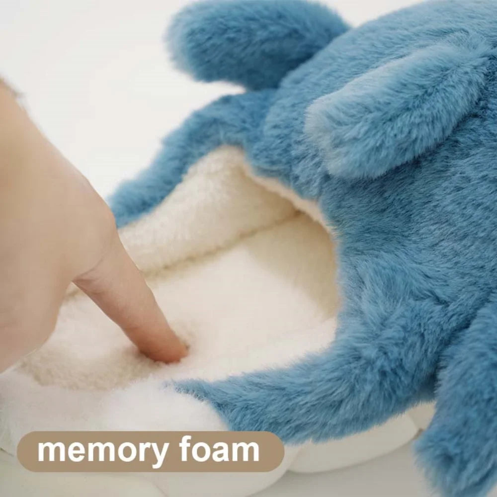 Soft Plush Shark Slippers For Adults Indoor Anti-Skid Winter House Slippers