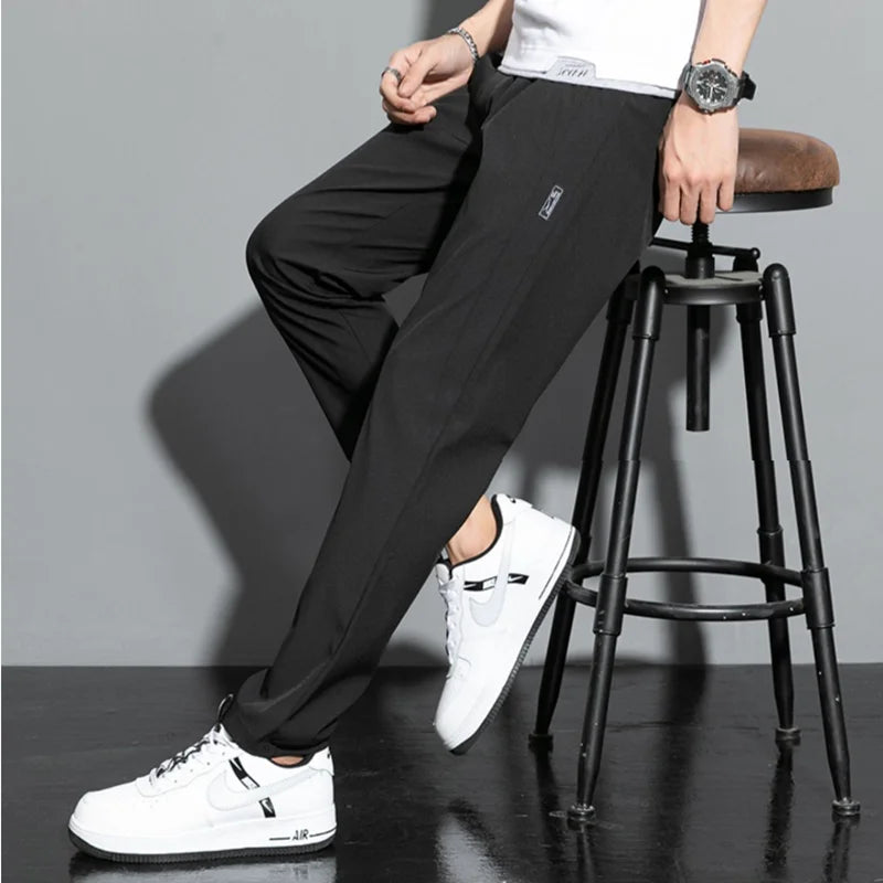 2025 Korean Men's Golf Slim Fit Pants Ice Silk Breathable Leisure Sports Pants Fashion Pants
