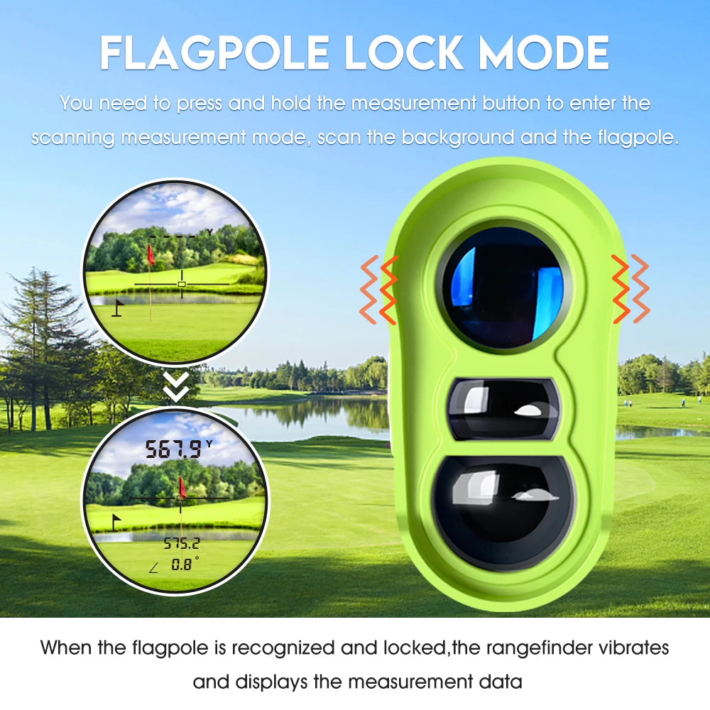 REVASRI New Golf Range Finder with Slope Compensation Flag Lock Vibration Golf Rangefinder with Magnet for Golf Tournament Legal