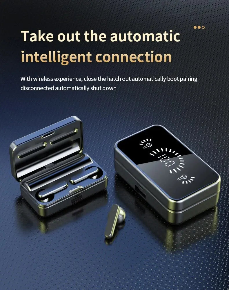 S20 Bluetooth Earphone Headphones Mirror Wireless Stereo Headset  with Digital DisplayTouch Control Sports Earbuds for Gaming