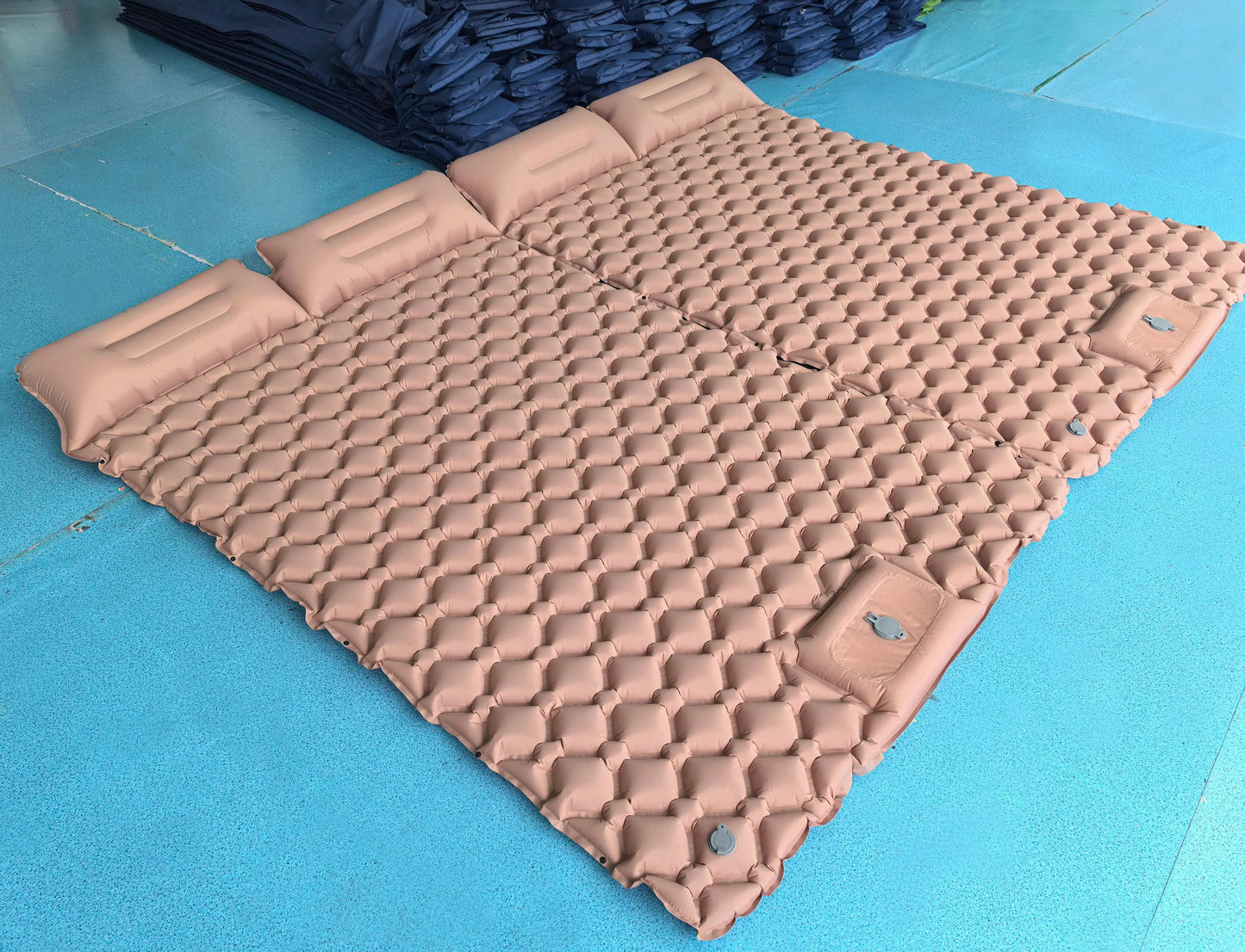 Hot Sale! 2025 Upgrade! Double Air Mattress Camping Blow Up Bed w/Built-in Pump Waterproof Portable Thickened for Outdoor Travel