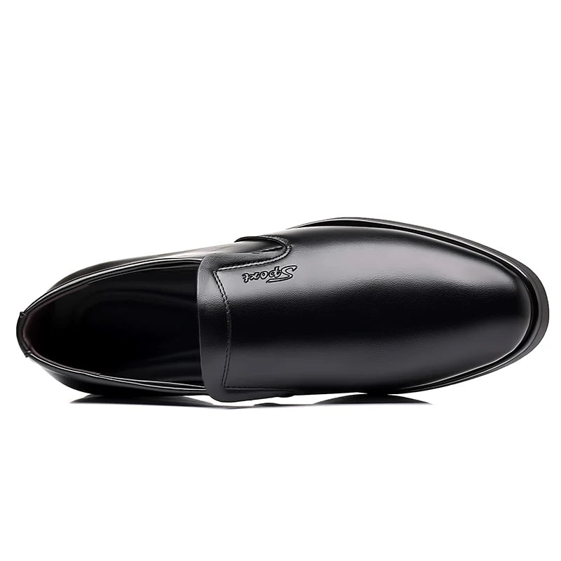 Men's Leather Slip On Formal Shoes Black For Office Use