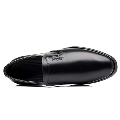 Men's Leather Slip On Formal Shoes Black For Office Use