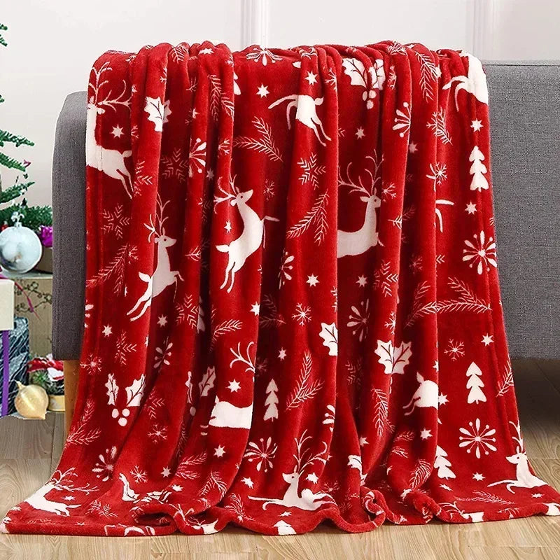 Holiday Snowflake & Gingerbread Blanket – Soft Cozy Christmas Throw