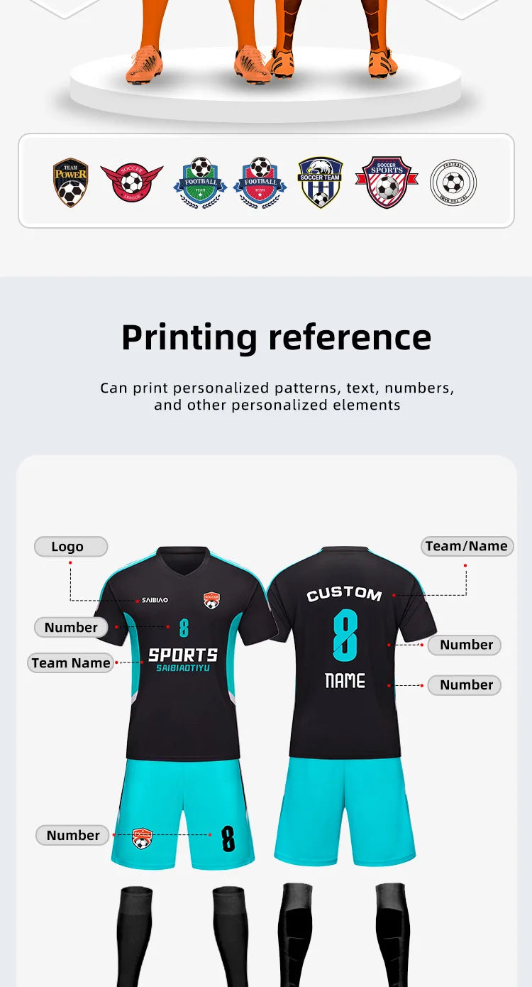 Adult Kid Soccer Jersey Customize Football Uniforms Shirts Men Women Futsal Sportswear Training Tracksuit Sports Outfit Clothes