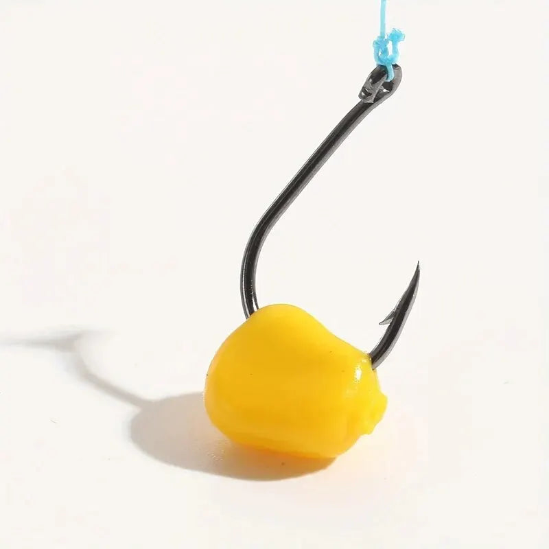 100pcs Silicone Corn Smell Soft Bait Floating Water Corn Carp Fishing Lures With the Cream Smell of Artificial Rubber Baits