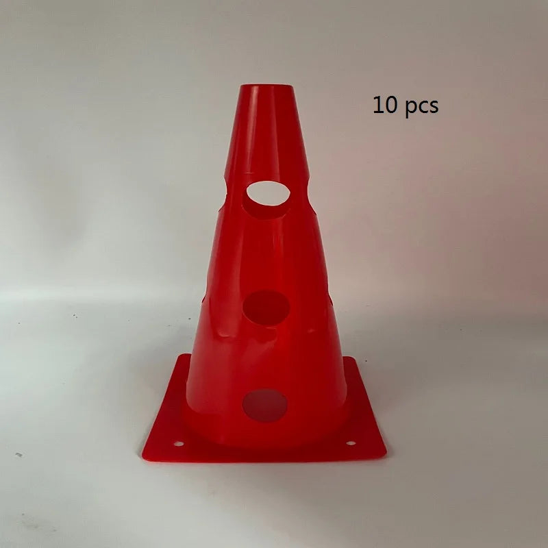 10 pcs 32CM Perforated Sign Barrels Obstacles Road Cones Barricades Soccer Basketball Training Equipment