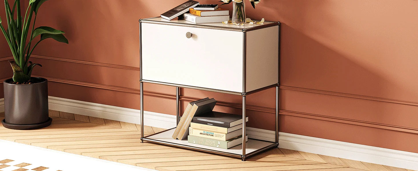 Modern Storage Cabinet Stainless Metal Organizer TV Stand Cabinet for Living Room and Home Office Furniture