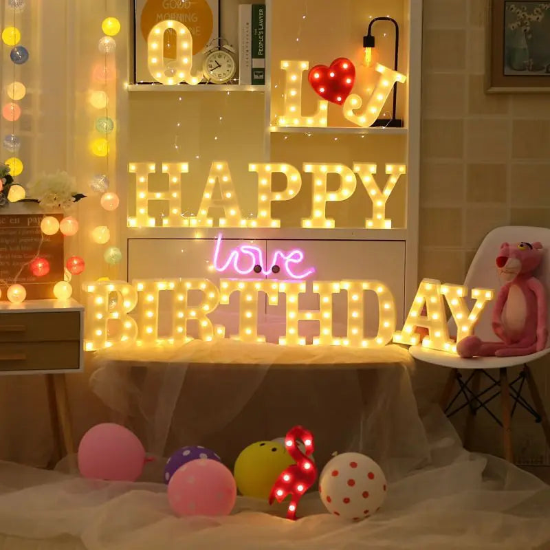 LED Letter and Number Light Set PVC Warm White Decor