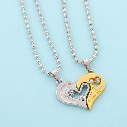 Heart ECG Pendant Necklace Stainless Steel And Zinc Alloy