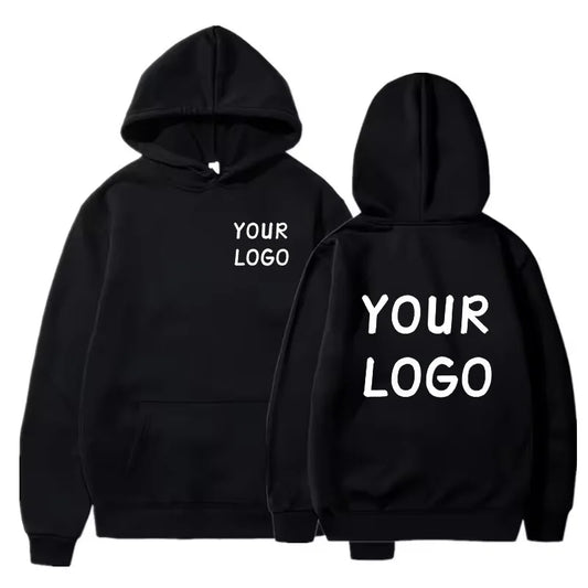 DIY Custom Your Brand LOGO  Men Women Casual Hoodie  Top Solid Color Pullover Street Personality Sweatshirt Custom Gifts