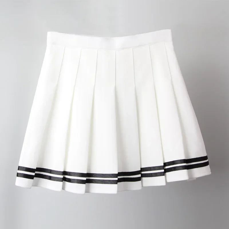 Fashion Korean Style Patchwork Skirt Harajuku Black Pleated Skirts Gothic Streetwear High Waist Mini Skirt Women Punk Skirt