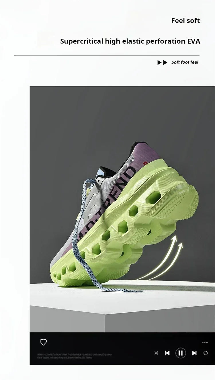 Men's Sports Shoes Breathable Polyester Upper PU Running Shoes Rubber Outsole