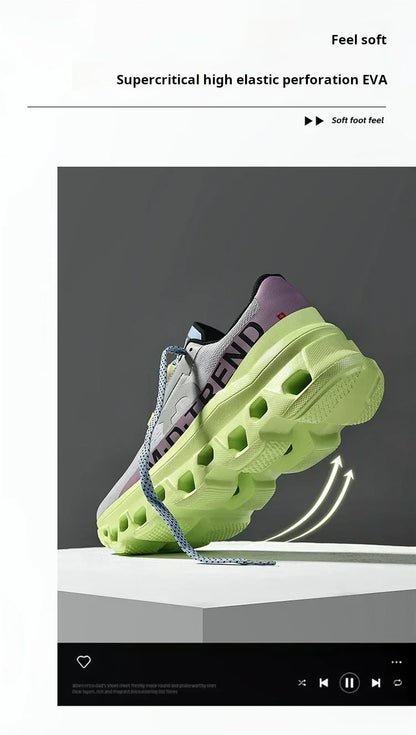 Men's Sports Shoes Breathable Polyester Upper PU Running Shoes Rubber Outsole