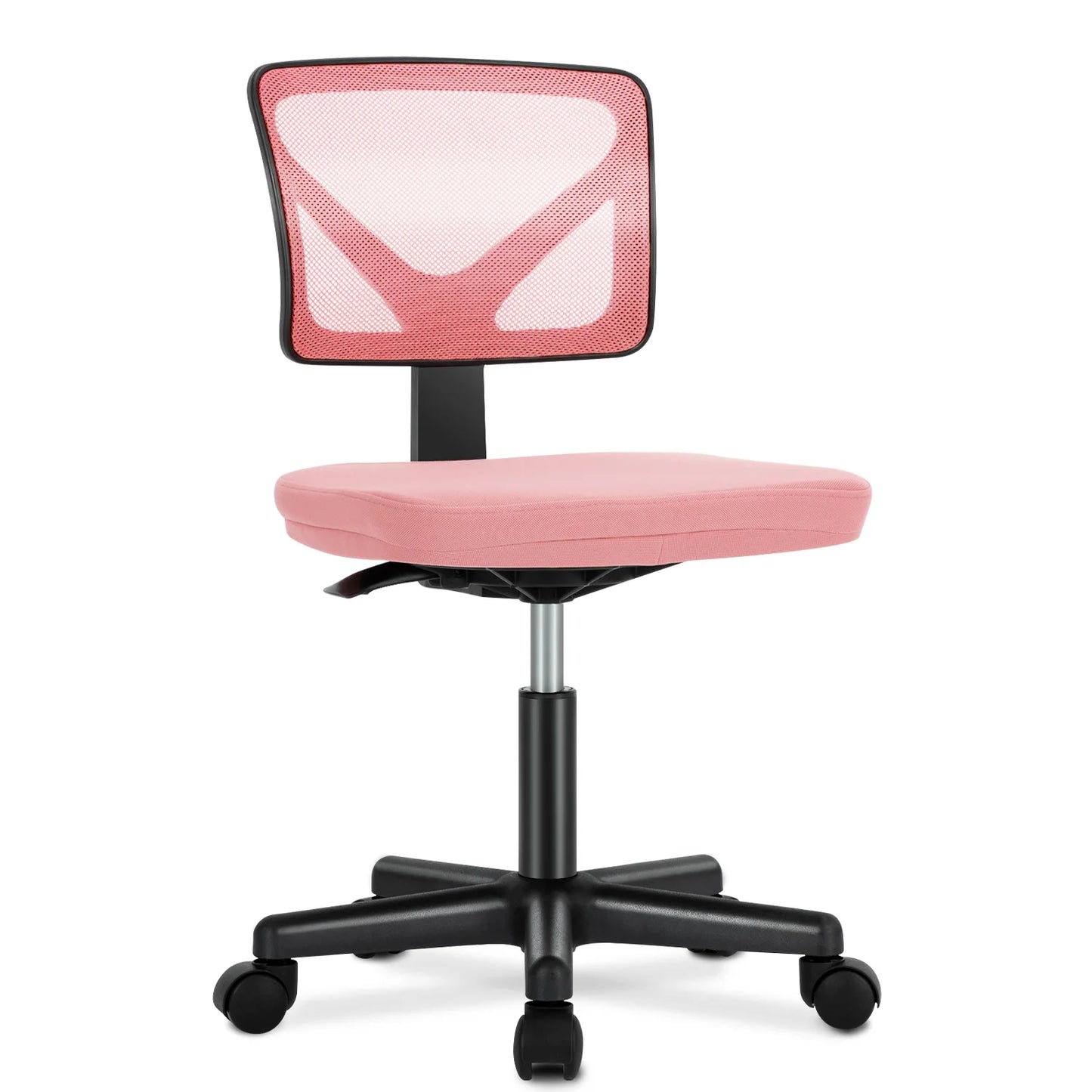 JHK Mesh with Lumbar Support Armless Office Chair Low Back with Wheels Adjustable Height 360° Rolling Swivel Computer Chair