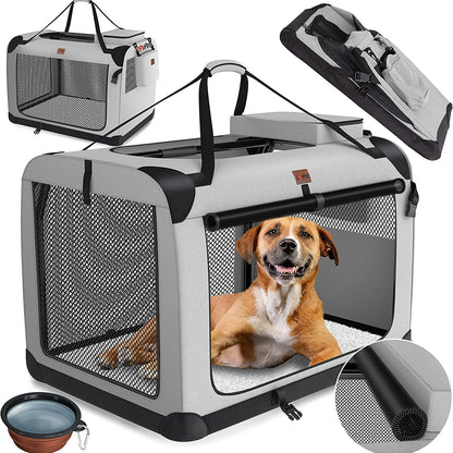 Nylon Car Travel Pet Carrier Folding Cage For Medium And Large Dogs