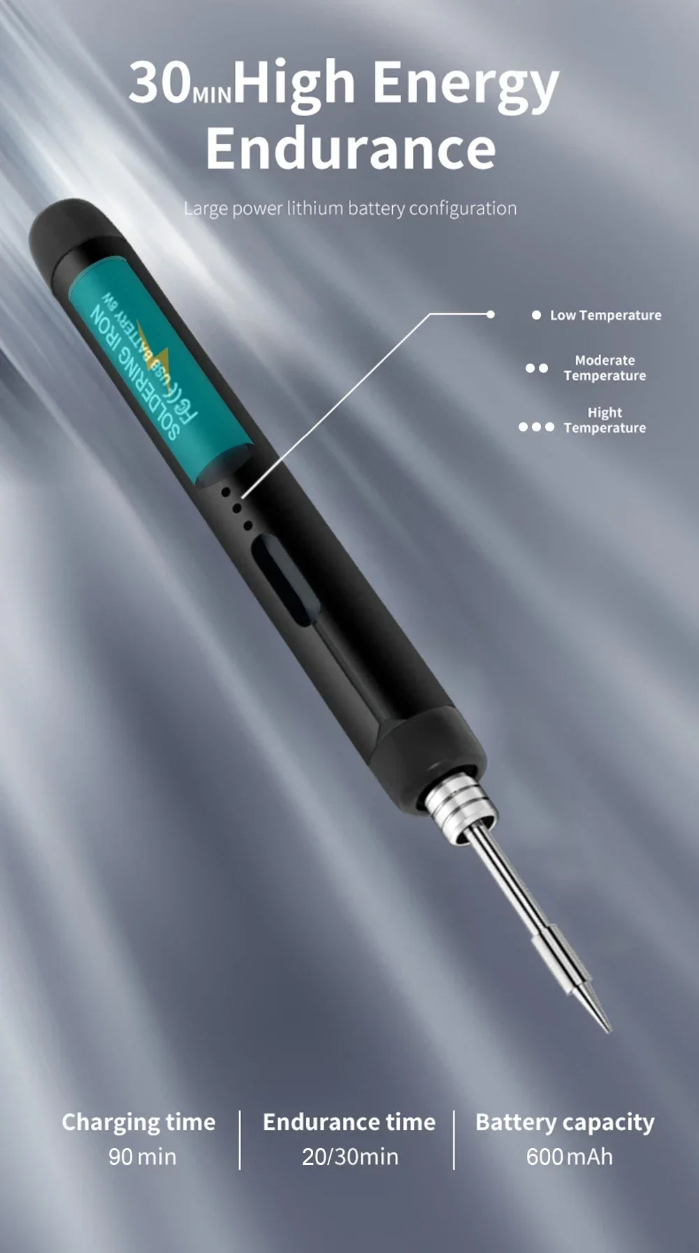 USB Wireless  Digital Electric Soldering Iron Kit  Cordless Adjustable Temperature 300-450℃ Smart Welding Solder Tool