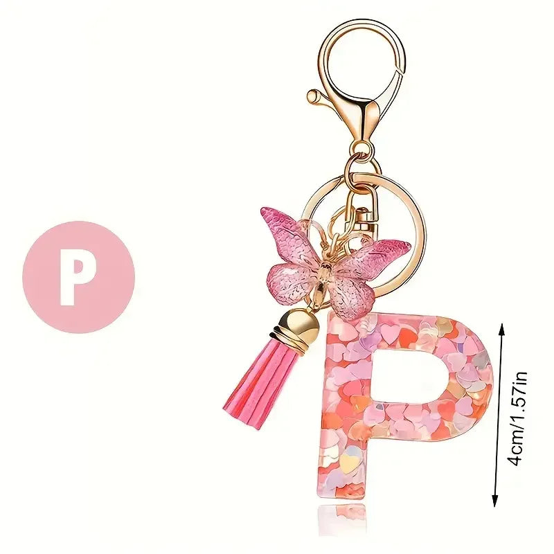 Trendy A-Z Letter Keychain – Car Key Ring & Party Gift Jewelry for Women