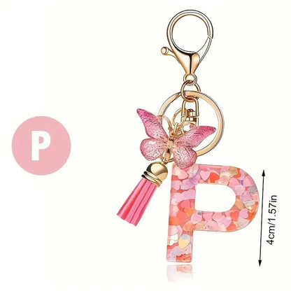 Alphabet Letter Keychain Universal Unisex Car Key Ring Gift