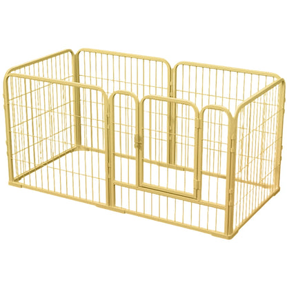 6 Panel Folding Dog Fence Playpen Heavy Duty Stainless Steel