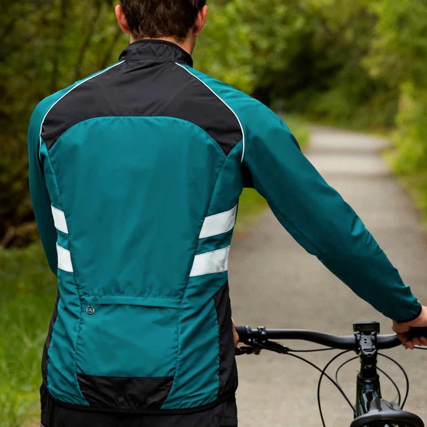 WOSAWE Men’s Cycling Windbreaker Jacket Waterproof Windproof Reflective Bike Coat Lightweight Outdoor Sports Apparel Portable