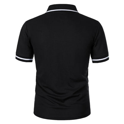 Men's Short Sleeve Polo Shirt Solid Polyester Breathable Casual