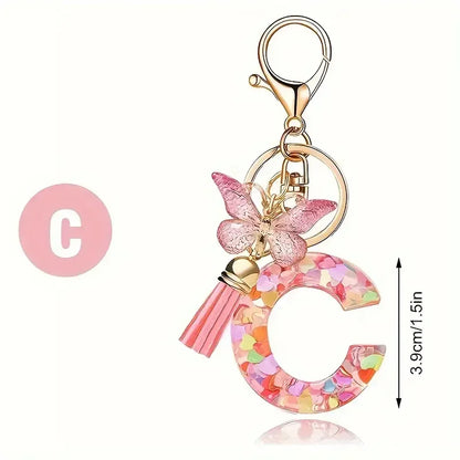 Alphabet Letter Keychain Universal Unisex Car Key Ring Gift