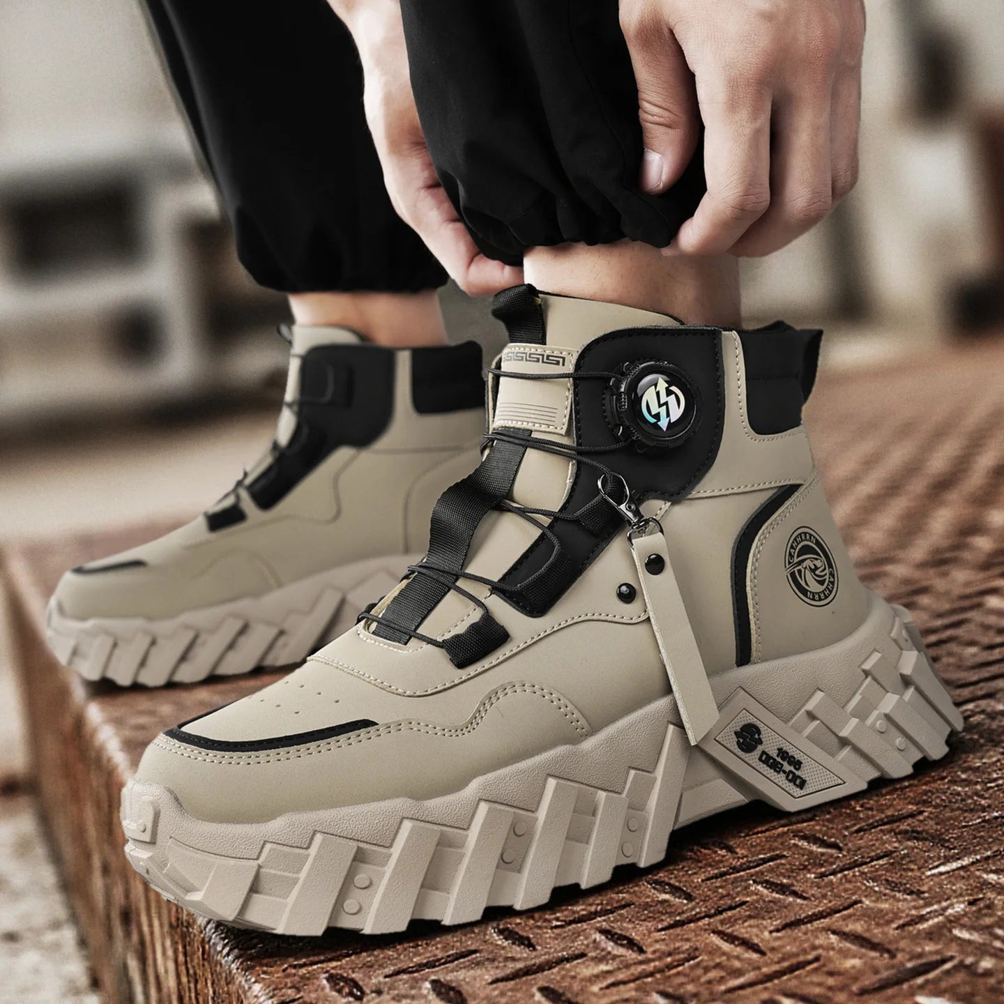 Leather High-Top Outdoor Boots For Men Ankle Hiking