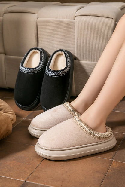 Men's Plush Slippers Indoor House Shoes With EVA Sole And Flannel Lining