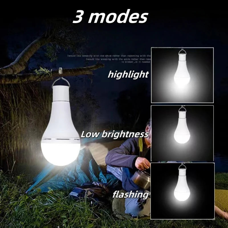 Solar-Powered Emergency LED Camping Light 7/9/12W With 1W Panel