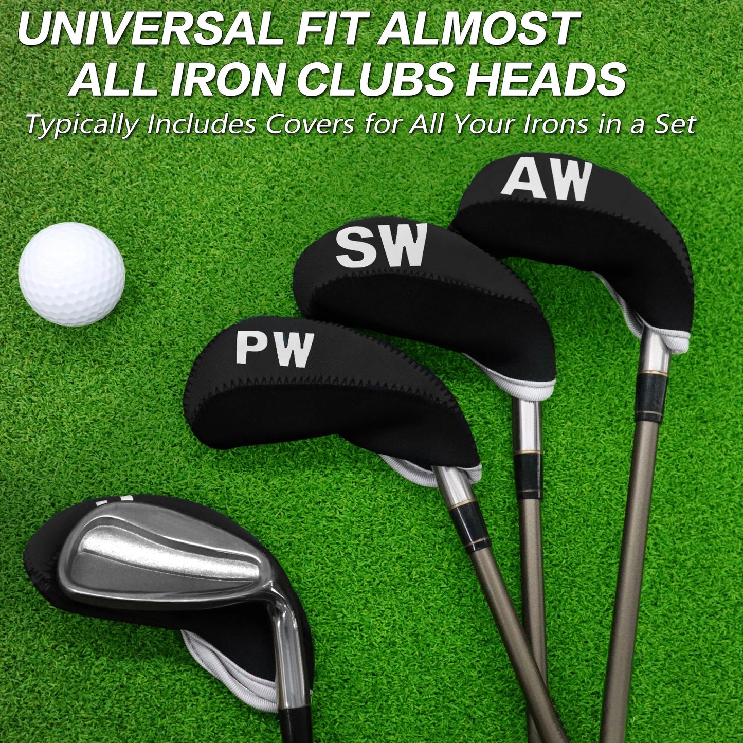 Golf Iron Head Covers 10pcs Set with Putter Protector, Lightweight & Durable for Easy Transport, Universal Fit for All Iron Club