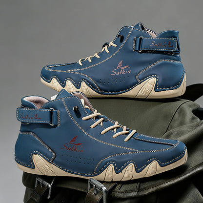 Men Ankle Boots Lace Up Leather Outdoor Casual Footwear