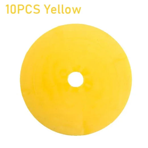 Flat Soccer Cones Marker Discs, 150mm Diameter, TPE Elastomer, Multicolor