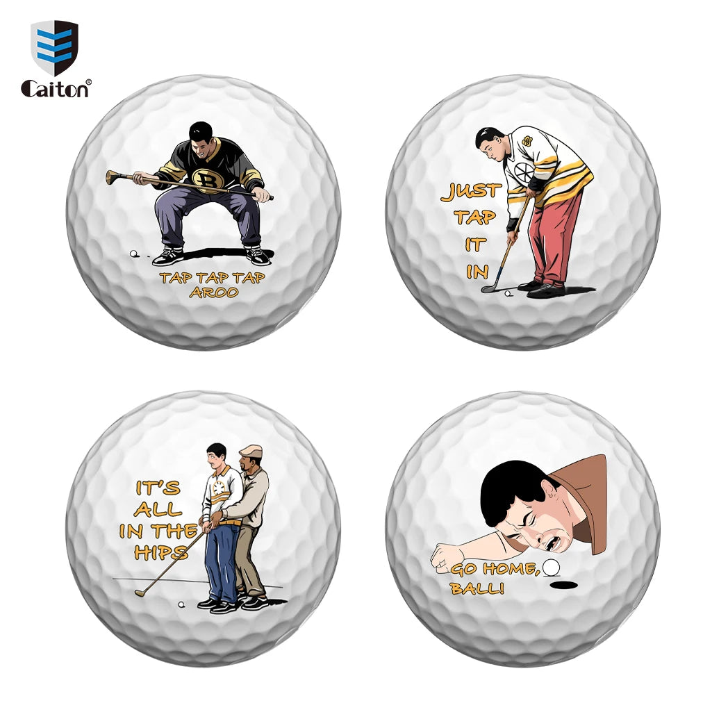 Caiton 4-Pack Golf Balls – 4 Unique Designs, Fun Gag Gifts for Men, Dad, Grandpa, Perfect for Birthday, Xmas, Retirement