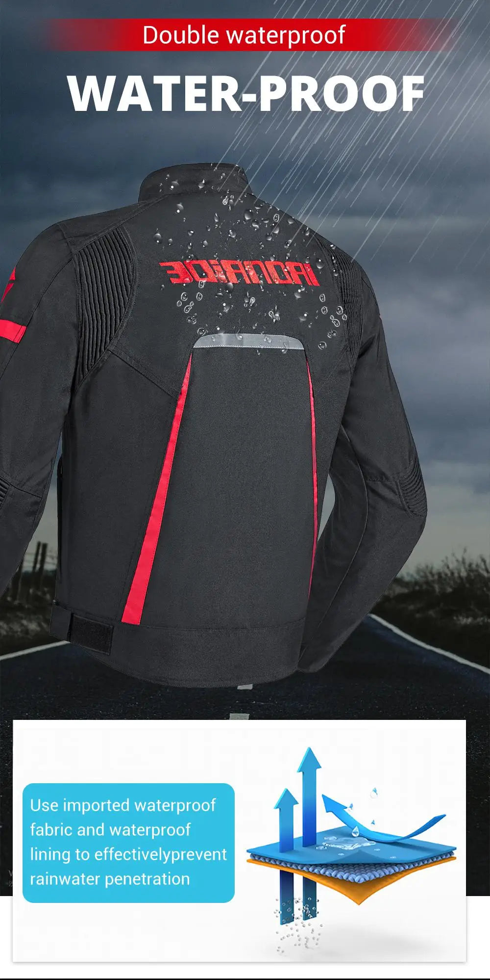 Motorcycle Jacket Waterproof Motorcross Jacket Pants Moto Jacket Windproof Riding Motorbike Clothes With Protective Gear M-3XL