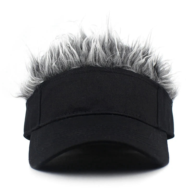 Mens Spiked Wig Hairs Golf Baseball Cap Outdoor Sunshade Sports Sunhat Fancy Performance Party Casual Hip-Hop Dance Visors Hat
